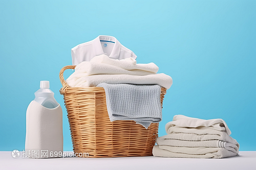 洗衣篮里的奥秘 当毛巾堆与衣物遇见洗涤用品